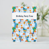 Snowmen Birthday Uitnodiging (Staand voorkant)