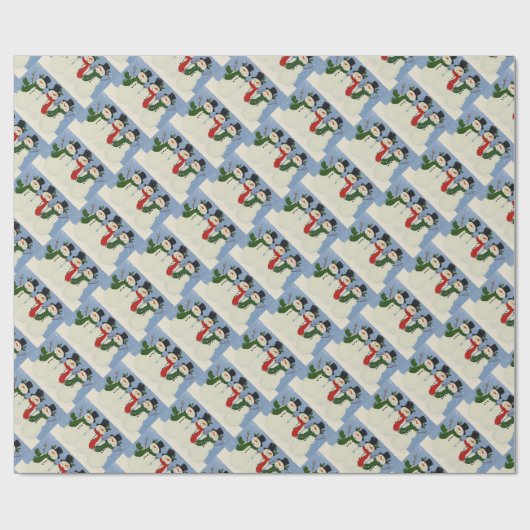 Snowmen Cadeaupapier (Vlak)