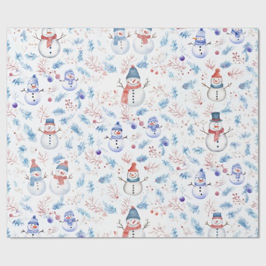 Snowmen Cadeaupapier (Vlak)