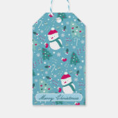 Snowmen, Candy Canes & Festive Holiday Design Cadeaulabel (Achterkant)