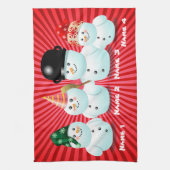 Snowmen  Cartoon Theedoek (Verticaal)