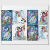 SNOWMEN CHRISTMAS PARTIJ EN PENGUIN'S SERENADE CADEAUPAPIER (Vlak)