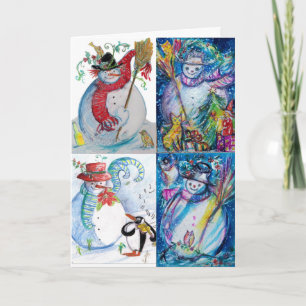 SNOWMEN CHRISTMAS PARTIJ EN PENGUIN'S SERENADE FEESTDAGEN KAART