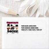 Snowmen Christmas Rocks Retour Adreslabels Etiket (Insitu)