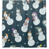 Snowmen Christmas:  sneeuwval charme. Douchegordijn (Voorkant)