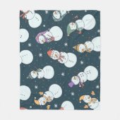 Snowmen Christmas:  sneeuwval charme. Fleece Deken (Voorkant)