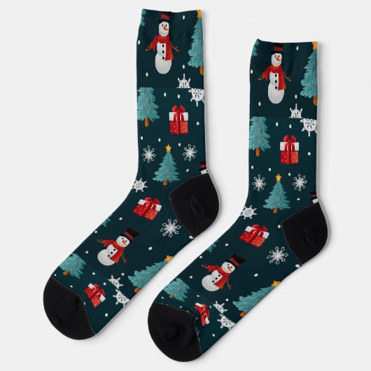 Snowmen Christmas Trees Unisex Crew Sock Sokken (Links)