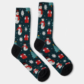Snowmen Christmas Trees Unisex Crew Sock Sokken (Rechts)