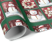 Snowmen Collage Cadeaupapier (Rol Hoek)