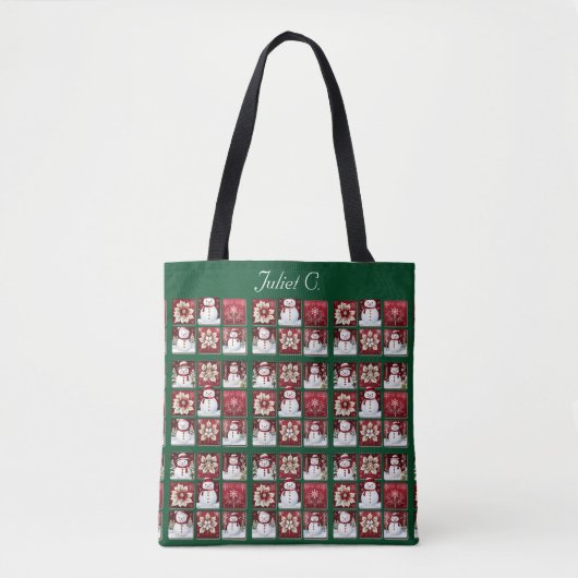 Snowmen Collage Tote Bag (Voorkant)