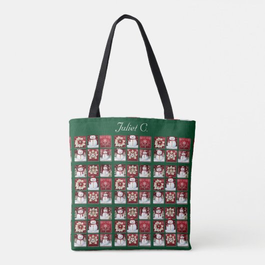 Snowmen Collage Tote Bag (Achterkant)
