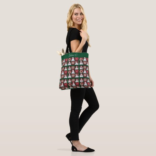 Snowmen Collage Tote Bag (Op model)