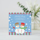 SNOWMEN CUTE OVER Vakkerfeestfeest Kaart (Staand voorkant)