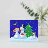Snowmen Dancing Briefkaart (Staand voorkant)
