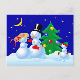 Snowmen Dancing Briefkaart