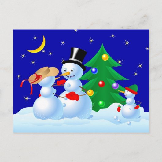 Snowmen Dancing Briefkaart (Voorkant)