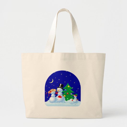 Snowmen Dancing Grote Tote Bag (Voorkant)