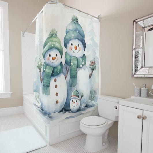 Snowmen Douchegordijn (In situ)