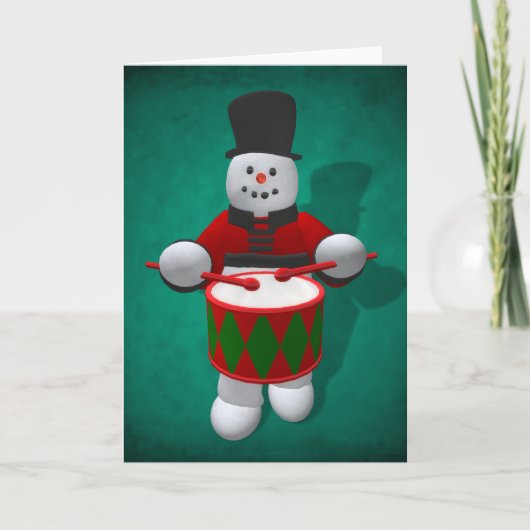 Snowmen: Drummer Feestdagen Kaart (Voorkant)