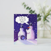 Snowmen eet geen bonen briefkaart (Staand voorkant)