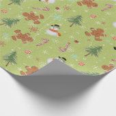 Snowmen en Candy Canes Cadeaupapier (Hoek)
