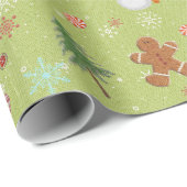 Snowmen en Candy Canes Cadeaupapier (Rol Hoek)