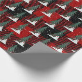 Snowmen en deer op geplakt pakpapier (Hoek)