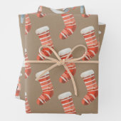 Snowmen en Jammies met kerstmis van Rustic Kraft Inpakpapier Vel (In situ)