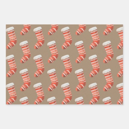 Snowmen en Jammies met kerstmis van Rustic Kraft Inpakpapier Vel (Voorkant)