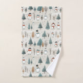 Snowmen en kerstbomen bad handdoek (Handdoek)