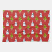 Snowmen en kerstbomen keukenhanddoeken (Horizontaal)