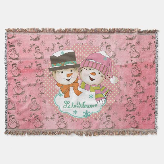 Snowmen en meer Snowmen Holiday Throw Deken (Voorkant)