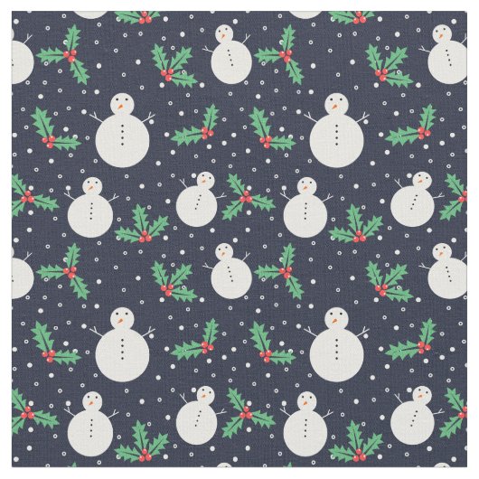 Snowmen en mistletoe-patroon stof (Close Up)