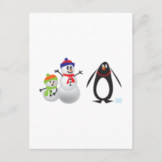 Snowmen en Penguin Briefkaart