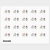 Snowmen en Penguin Ronde Sticker (Vel)