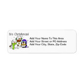 Snowmen en pinguïns Het is Kerstmis Etiket (Voorkant)