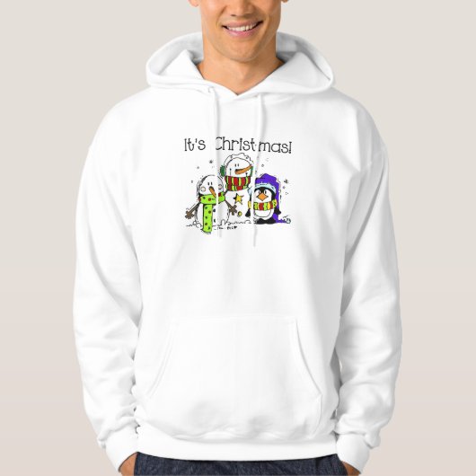 Snowmen en pinguïns Het is Kerstmis Hoodie (Voorkant)