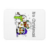 Snowmen en pinguïns Het is Kerstmis Magneet (Horizontaal)