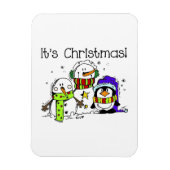 Snowmen en pinguïns Het is Kerstmis Magneet (Verticaal)