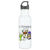 Snowmen en pinguïns Het is Kerstmis Waterfles (Voorkant)