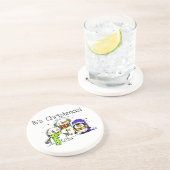 Snowmen en pinguïns Het is Kerstmis Zandsteen Onderzetter (Zijkant)