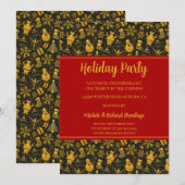 Snowmen en Snowflakes Holiday Party Invitation Kaart (Voorkant / Achterkant)