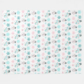 Snowmen en Snowflakes Kerstfeestdag Fleece Deken (Voorkant (Horizontaal))