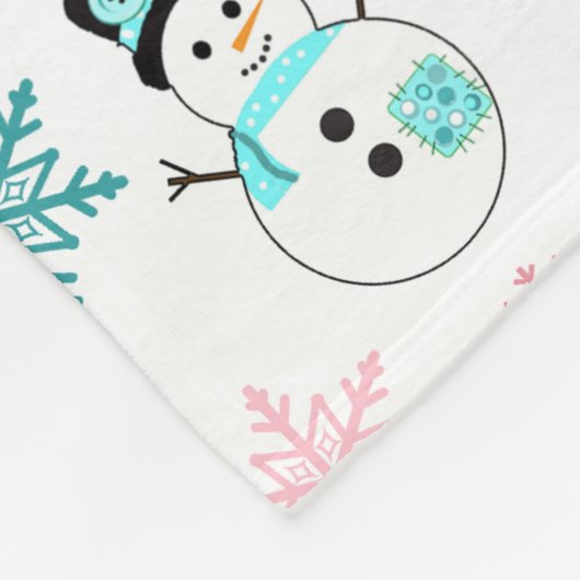 Snowmen en Snowflakes Kerstfeestdag Fleece Deken (Hoek)