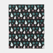 Snowmen en Snowflakes Kerstfeestdag Fleece Deken (Voorkant)