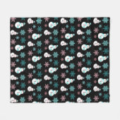 Snowmen en Snowflakes Kerstfeestdag Fleece Deken (Voorkant (Horizontaal))