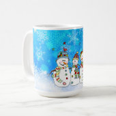 Snowmen en Snowflakes Koffiemok (Voorkant links)