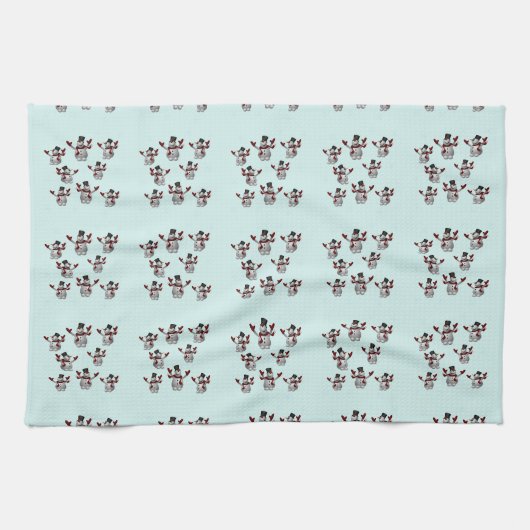 Snowmen en Snowflakes Towel Theedoek (Horizontaal)