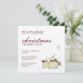 Snowmen en ster: kerstuitnodiging kaart (Staand voorkant)