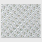 Snowmen en vogels cadeaupapier (Vlak)